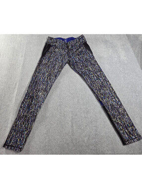 Jillian Michaels Impact Leggings Women L Black Blue Athletic Workout Pants